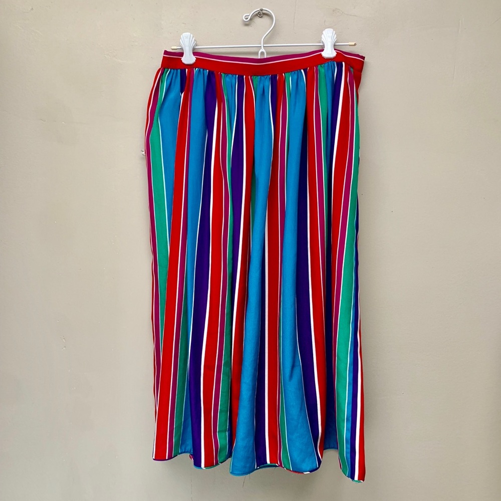 Vintage striped colorful Midi Skirt